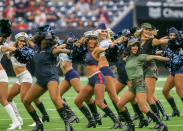 <p>Houston Texans cheerleaders entertain fans during the football game between the Indianapolis Colts and Houston Texans at NRG Stadium on November 5, 2017 in Houston, Texas. (Photo by Leslie Plaza Johnson/Icon Sportswire via Getty Images) </p>