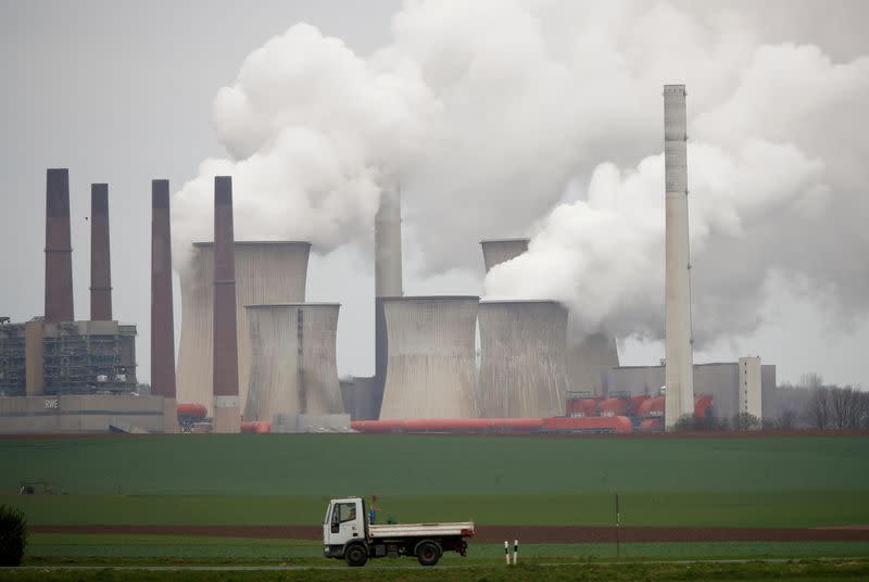 FILE PHOTO: Brown coal fired power plants of RWE, one of Europe's biggest utilities in Neurath near Cologne