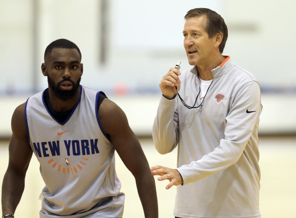 Knicks coach Jeff Hornacek is holding out hope his defense can improve with inexperience. (AP)