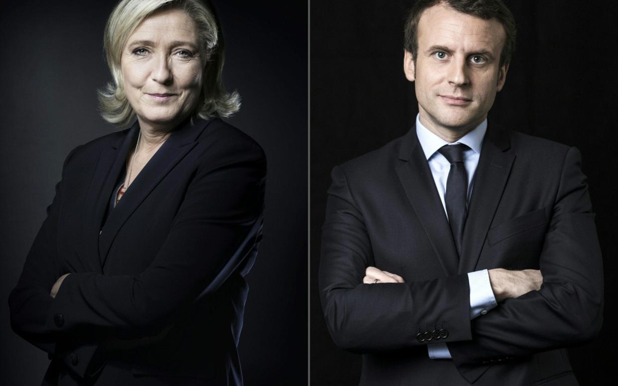 En Marche! centrist movement leader Macron edged out far-right leader Marine Le Pen in the first round - AFP