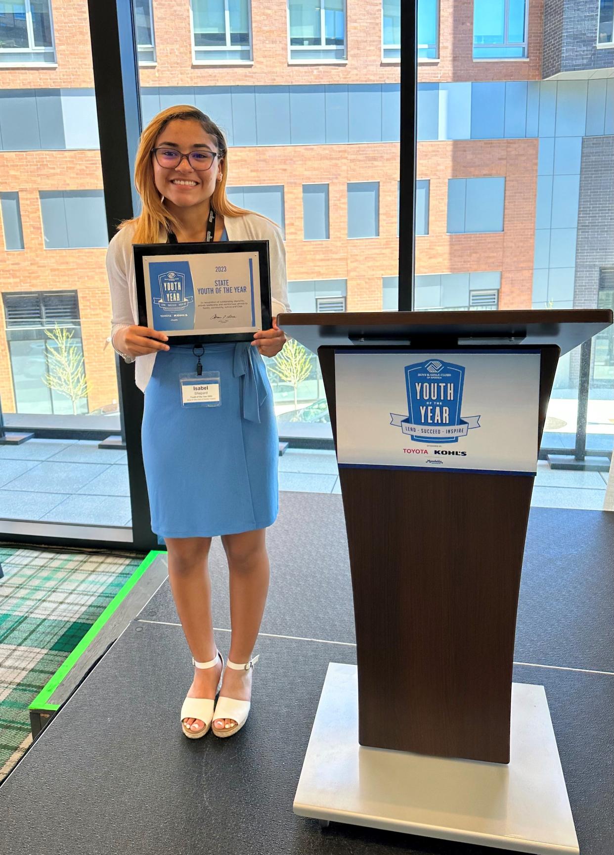 Isabel Shepard, a senior at West Ottawa High School, was named Michigan’s Boys & Girls Club Youth of the Year during a ceremony in Lansing on Thursday, April 27.
