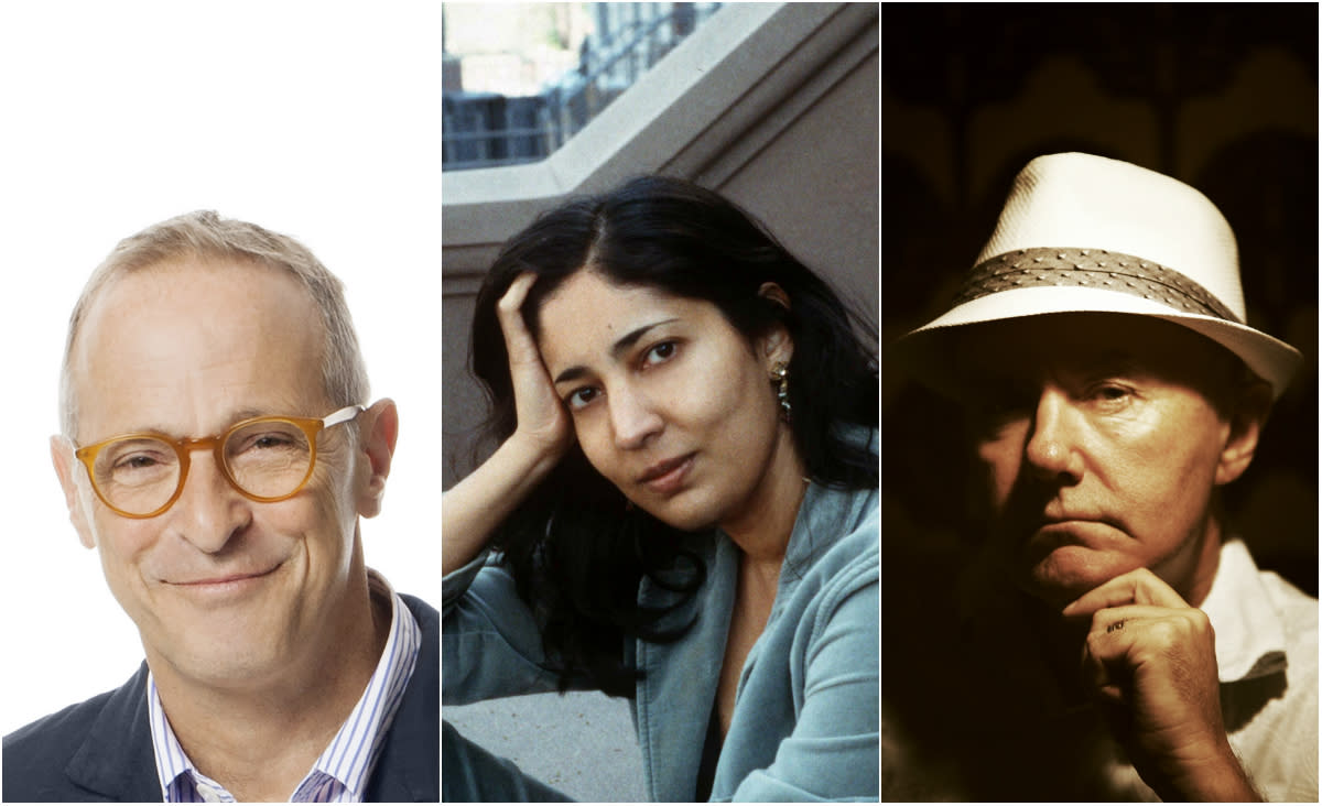 Left to right: David Sedaris, Kiran Desai and Irvine Welsh (PHOTOS: Adam DeTour, Jerry Bauer and Jeffrey Delannoy via SWF)