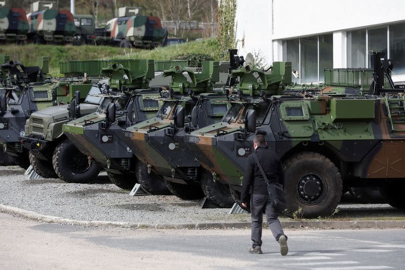 Production line at the Arquus military vehicle production plant in Limoges