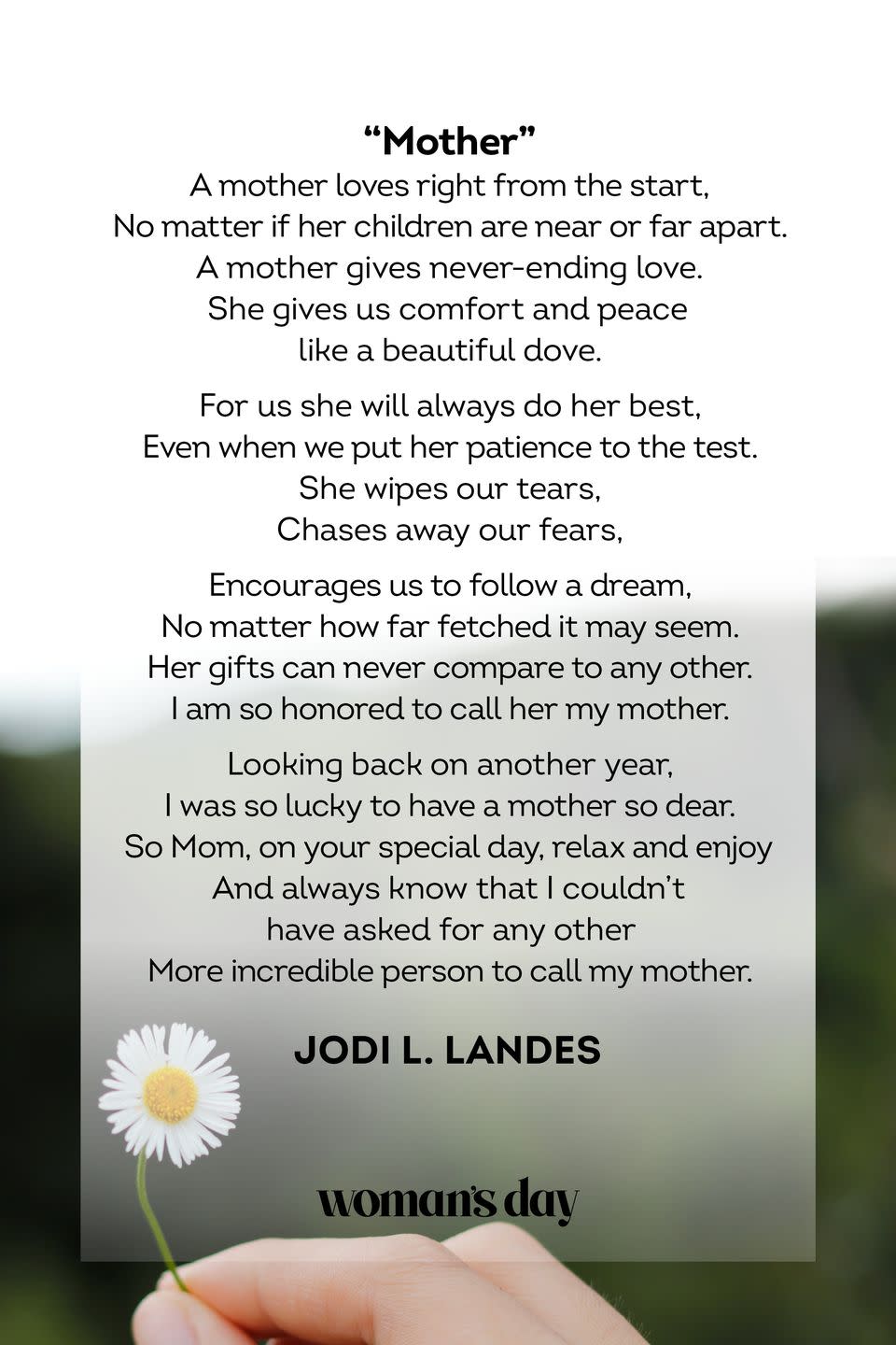 mothers day poems jodi l landes