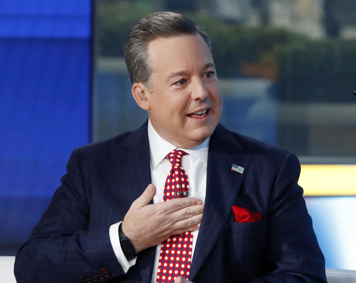 FILE - Fox News Chief National Correspondent Ed Henry on the "Fox & friends" television program, in New York on Sept. 6, 2019. 
