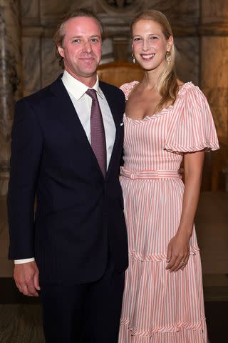 <p>Dave Benett/Getty</p> Thomas Kingston and Lady Gabriella Windsor attend the private view for "Gabrielle Chanel. Fashion Manifesto" at the Victoria & Albert Museum on September 13, 2023 in London.