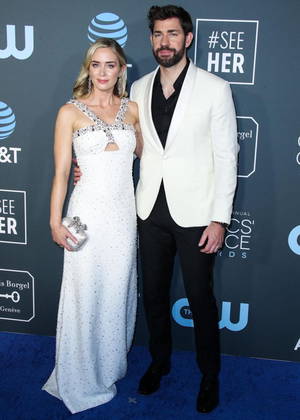 Actress Emily Blunt and husband/actor John Krasinski arrive at the 24th Annual Critics' Choice