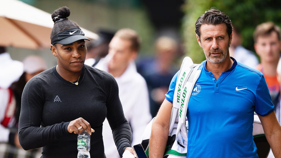 Serena Williams is pictured alongside coach Patrick Mouratoglou.