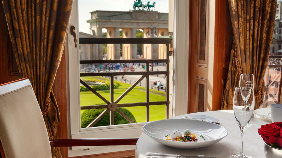 Lorenz Adlon Esszimmer overlooks the Brandenburg Gate. - Courtesy Lorenz Adlon Esszimmer