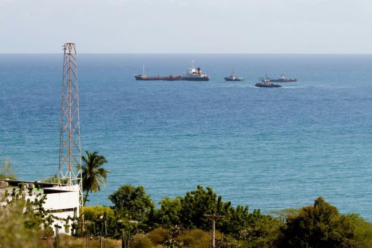 A tanker travels off the coast of Venezuela, where authorities insist its oil sector will keep going, US sanctions or no (Gustavo GRANADO)