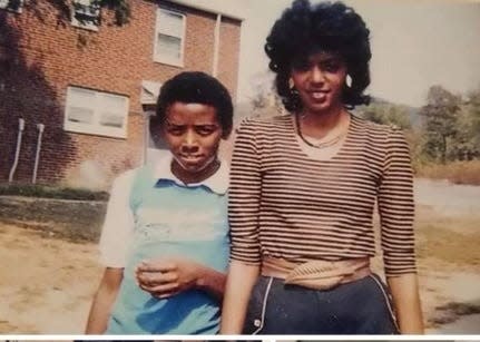 Reico Hopewell with his mother in the Lonsdale community growing up.