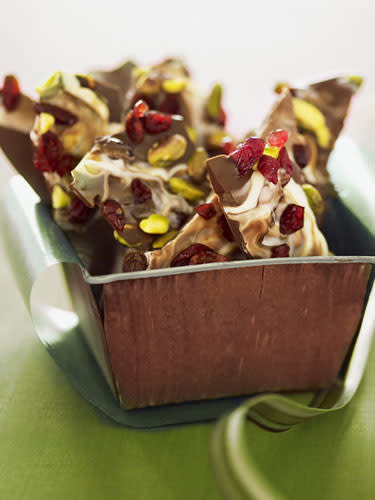 Pistachio and Tart Cherry Chocolate Bark