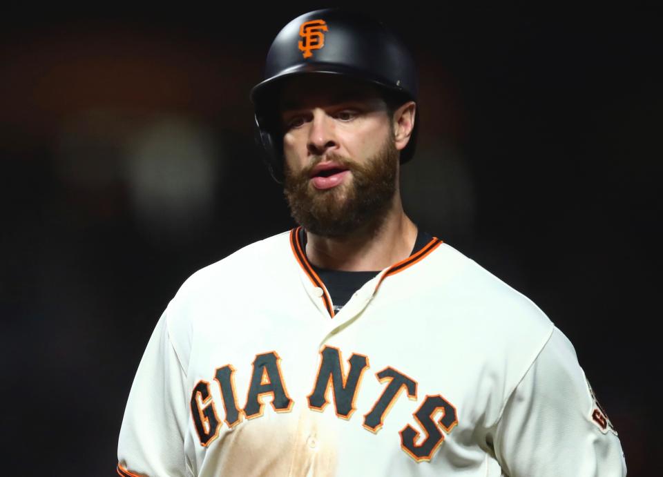 Brandon Belt suggested that umpire Doug Eddings intentionally made a bad call to speed up a game on Wednesday. (AP)