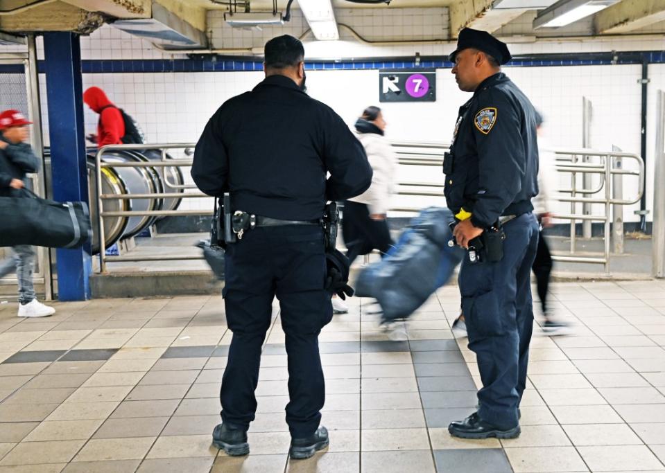 The flood of cops into the system began to bend the crime rate downward by December 2022, which saw 2.23 major felonies per million riders, compared to 2.26 the month prior, according to the data. Andrea Renault/ZUMA Press Wire / SplashNews.com