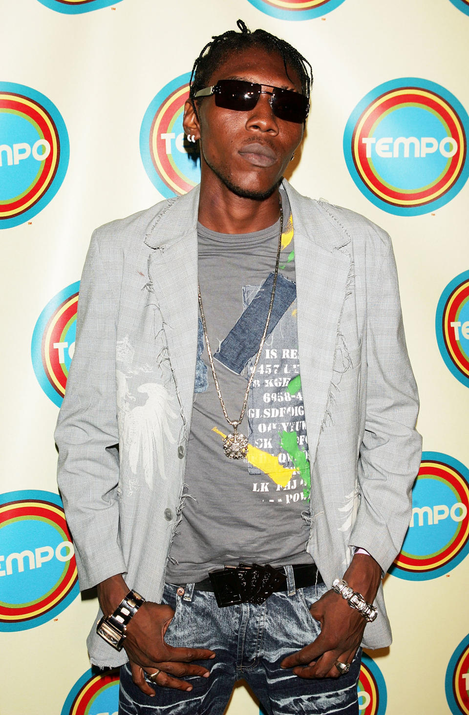 Vybz Kartel poses for a photo backstage during MTV’s Tempo network launch celebration October 16, 2005 in St. Mary, Jamaica.