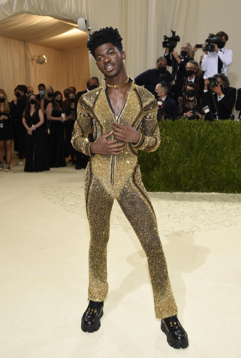 Lil Nas X attends The Metropolitan Museum of Art’s Costume Institute benefit gala celebrating the opening of the “In America: A Lexicon of Fashion” exhibition on Sept. 13, 2021, in New York. - Credit: Invision
