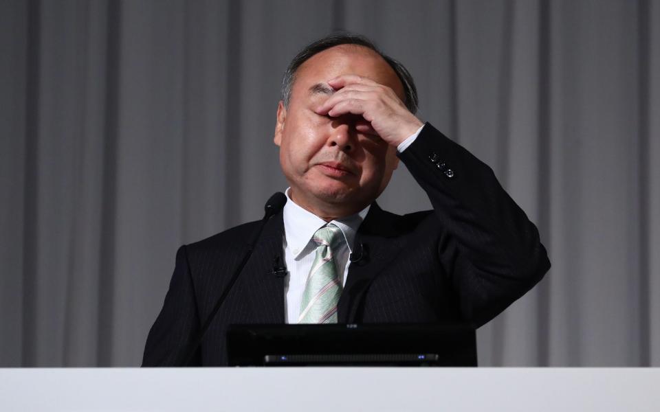 Masayoshi Son SoftBank Elliott - STR / JIJI PRESS / AFP