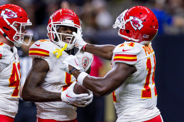 Kansas City Chiefs quarterback Shane Buechele (6) runs with the