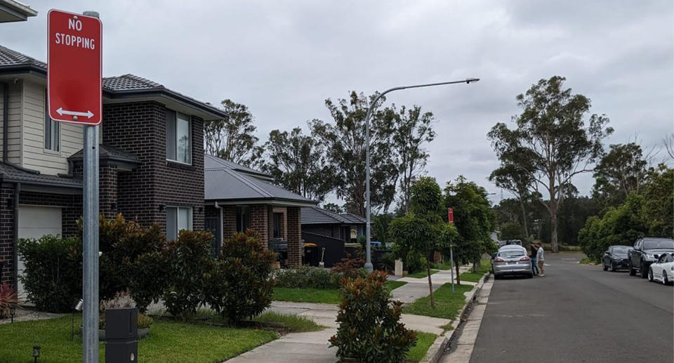 No stopping signs on residential street in Austral, Sydney. 