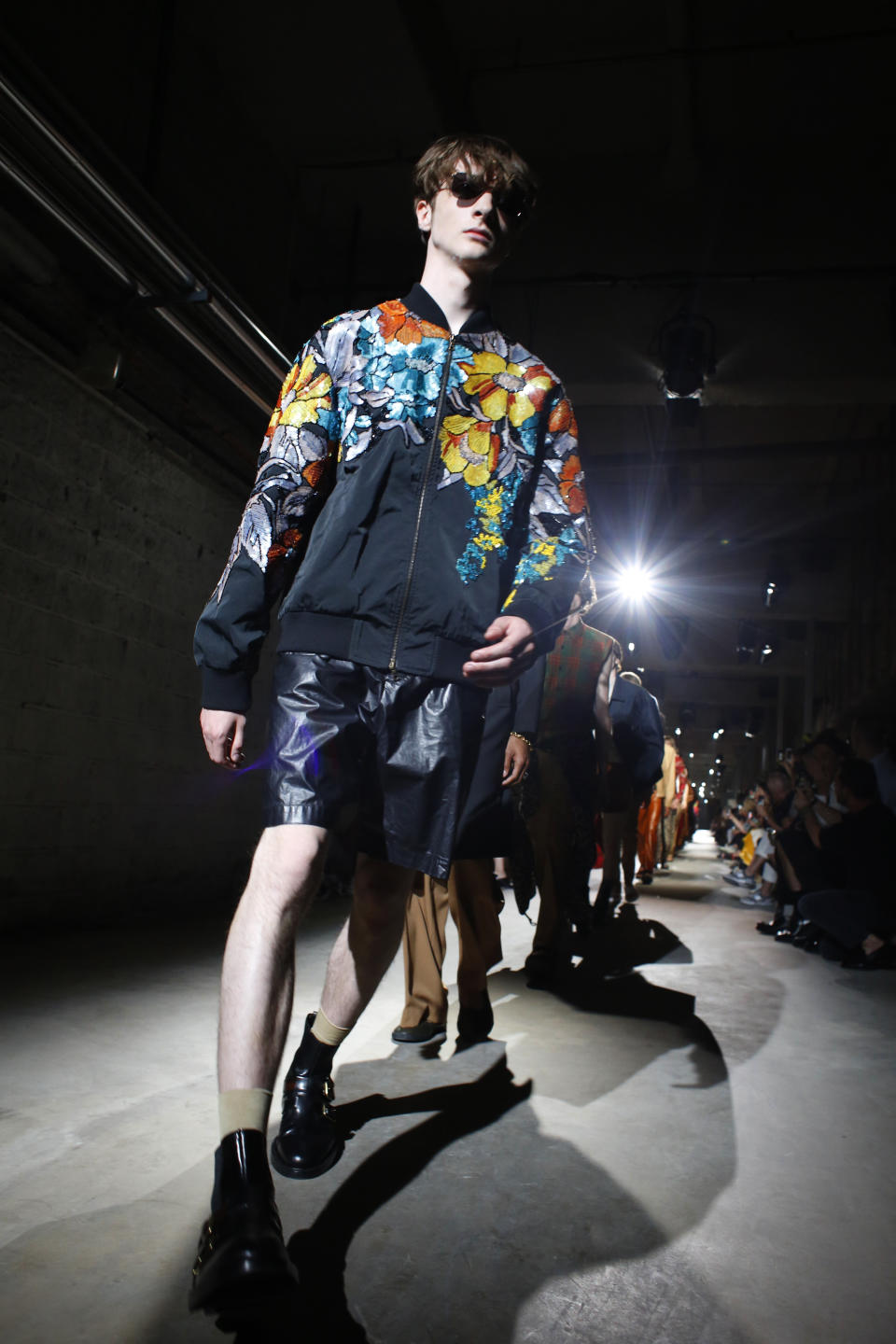 A model wears a creation for the Dries van Noten mens Spring-Summer 2020 fashion collection presented in Paris, Thursday, June 20 2019. (AP Photo/Thibault Camus)