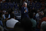 Democratic presidential candidate former Vice President Joe Biden speaks during a campaign event at Iowa Central Community College, Tuesday, Jan. 21, 2020, in Fort Dodge, Iowa. (AP Photo/Matt Rourke)