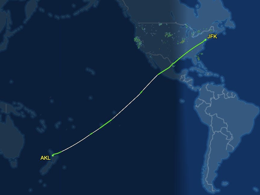 ANZ route from NY to Auckland