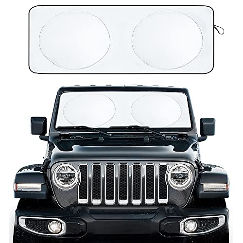 EcoNour Windshield Sunshade for Jeep Wrangler | Sun Visor for UV Rays & Heat Protection | Suita…
