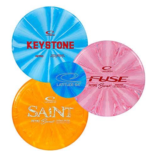 10) Latitude 64° Retro Burst 3 Pack Disc Golf Starter Set