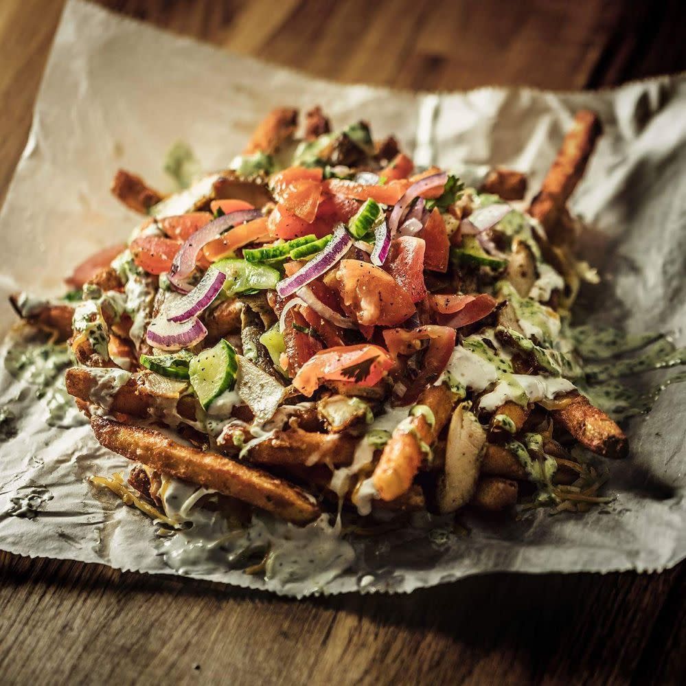 gyro fries from the FlavaVille truck