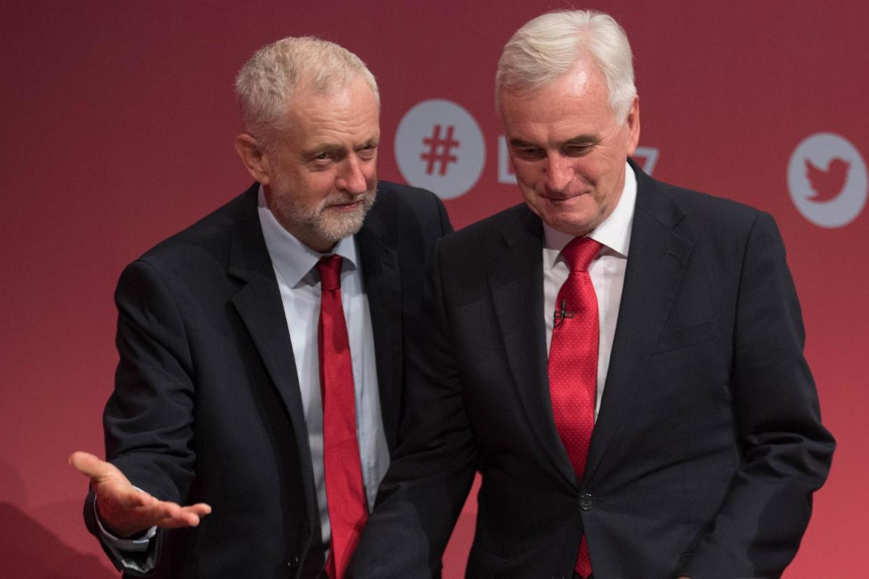 Labour leader Jeremy Corbyn and shadow chancellor John McDonnell at the Labour Party annual conference: PA Archive/PA Images