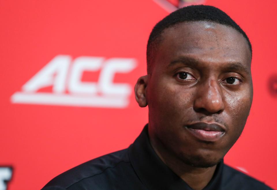 UofL assistant basketball coach Nolan Smith during his introductory news conference on April 11, 2022. Smith came from Duke University, where he was noted as a strong recruiter and up-and-coming coach.