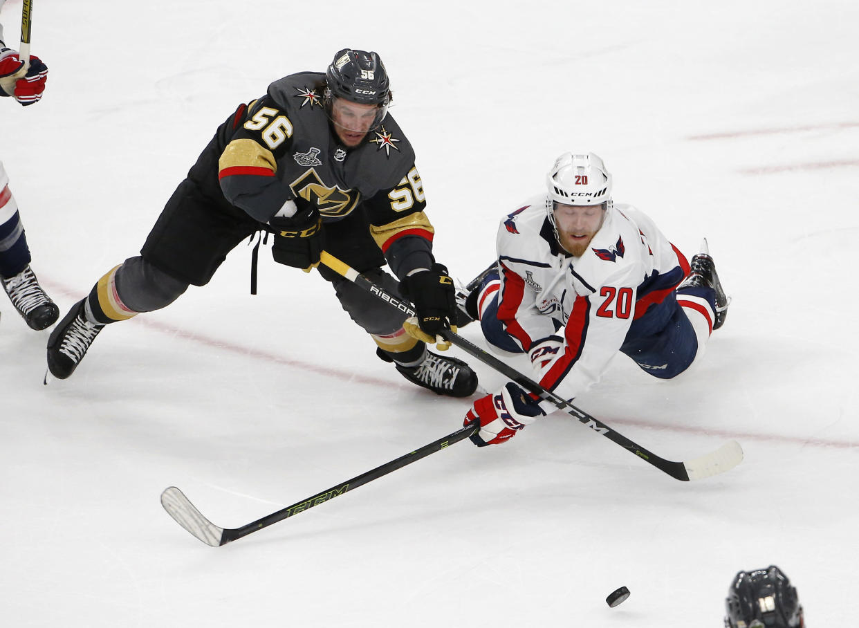 Neither the Capitals nor the Golden Knights knew what was happening in the final minutes of the Stanley Cup Final. (AP Photo)