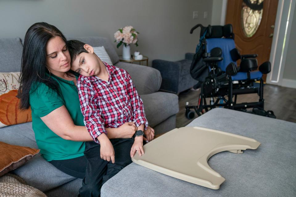 Nicole Bolufé holds her son Liam Cruz, 11. Early on doctor's told Nicole that Liam had cerbral palsy, but genetic testing revealed something more rare, a brain development disorder found only in boys that often proves fatal before they reach their teens.