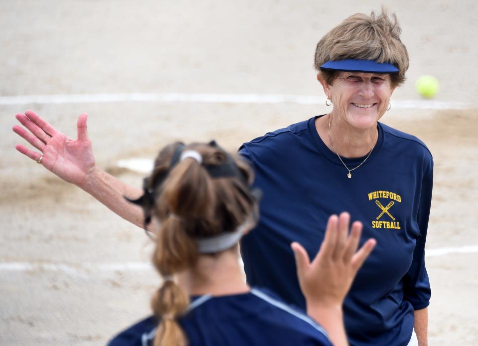 Kris Hubbard coached Whiteford to a trio of state softball championships. She is currently an assistant coach for the Bobcats.
