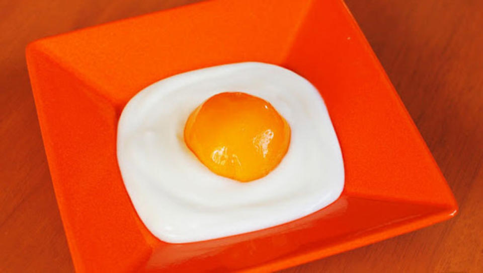 <p>Parade</p><p>This sunny-side-up treat isn't fried, or even an egg! You just need to two ingredients to make this simple snack, which comes to us from Jillian Dubien.</p><p><strong>Get the Recipe: <a href="/26937/jilliandubien/fake-out-fried-egg/" data-ylk="slk:Fake-Out Fried Egg Recipe;elm:context_link;itc:0;sec:content-canvas" class="link ">Fake-Out Fried Egg Recipe</a></strong></p>