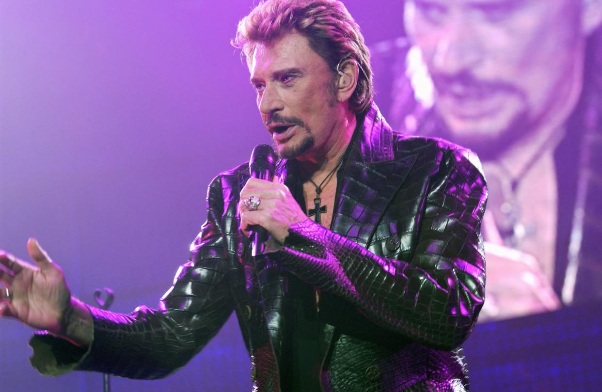 Johnny Hallyday en concert à Bercy en 2003. - Bertrand Guay - AFP