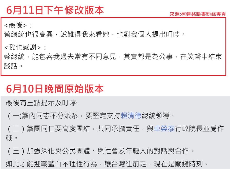 柯建銘被抓包修改文章。（圖／翻攝自黃揚明臉書）