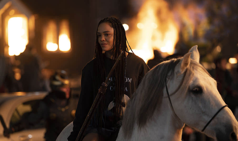 Tessa Thompson as King Valkyrie in Marvel Studios’ Thor: Love and Thunder. - Credit: Jasin Boland/Marvel Studios