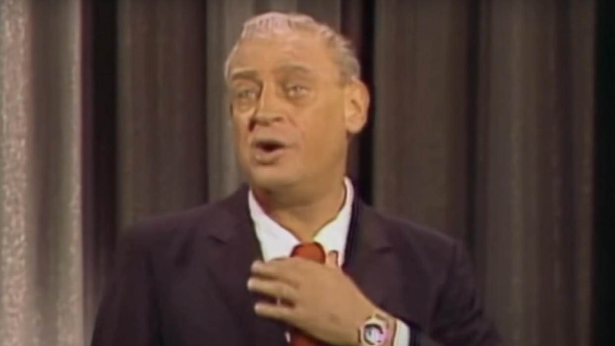  Rodney Dangerfield performing stand-up. 