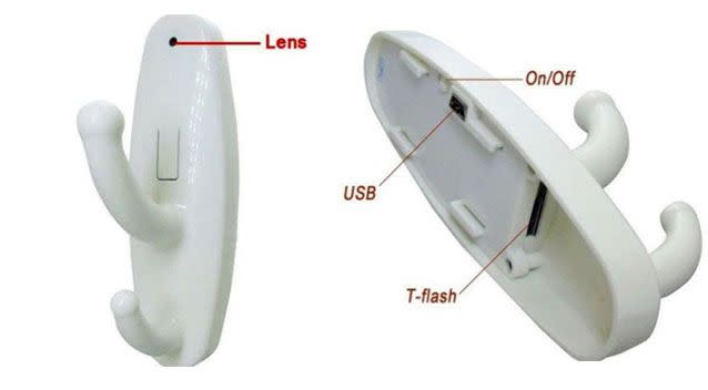 Controversial clothes hook spy cameras for sale on