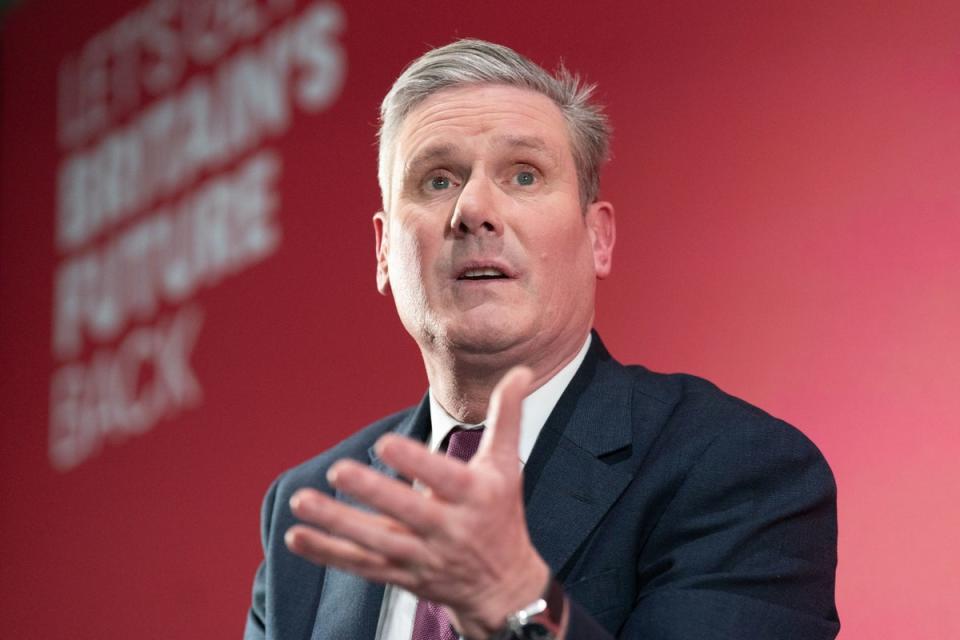 Keir Starmer addressing 400 business leaders (PA)