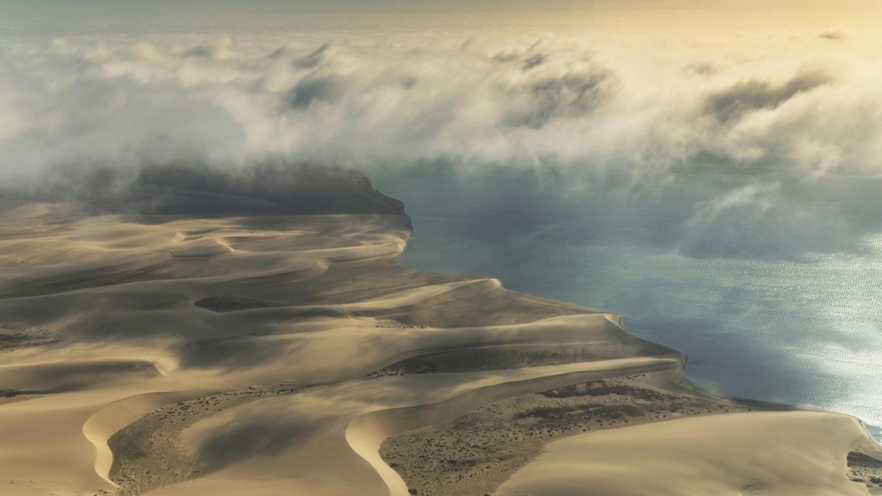 clouds over namibia's skeleton coast