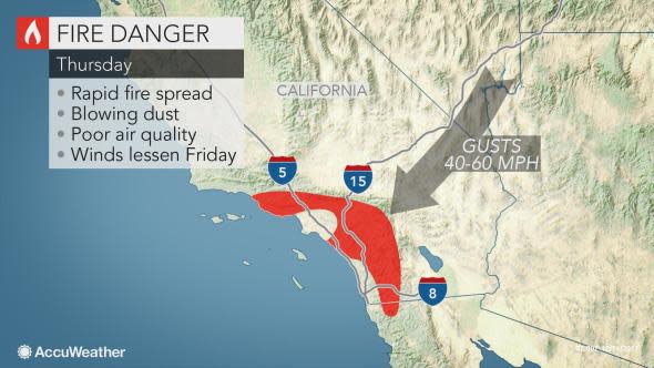 CA Fire danger 12.14 AM