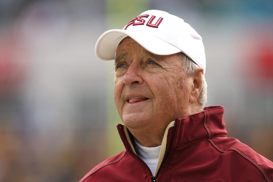 Bobby Bowden at the 2010 Gator Bowl. His final game was a a 33–21 victory over West Virginia, the school he left to become the FSU coach in 1976.