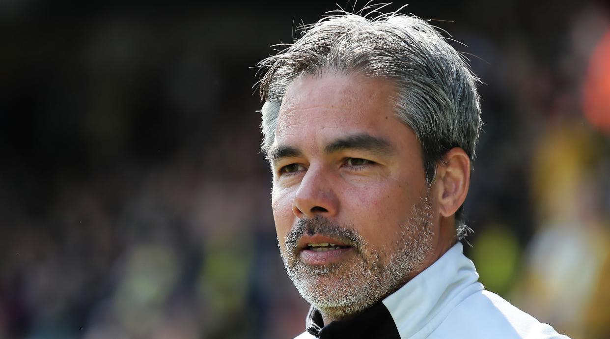  Norwich City head coach David Wagner looks on from the touchline during a match 