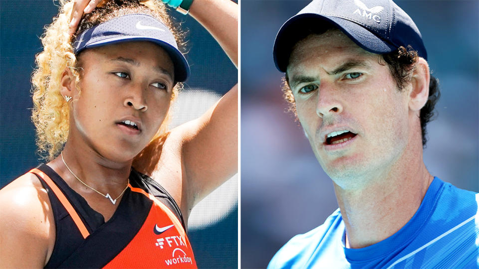 Naomi Osaka and Andy Murray, pictured here at the Miami Open.