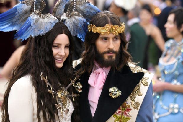 Lana Del Rey and Jared Leto in Gucci at the 2018 Met Gala. Photo: Noam Galai/Getty Images for New York Magazine
