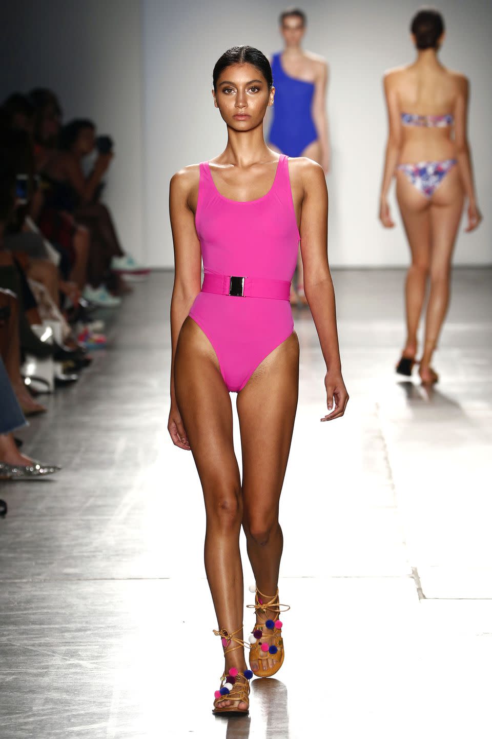 <p>The '80s were back in a major way in 2016, with multiple runway shows including styles like this neon, belted look. </p>