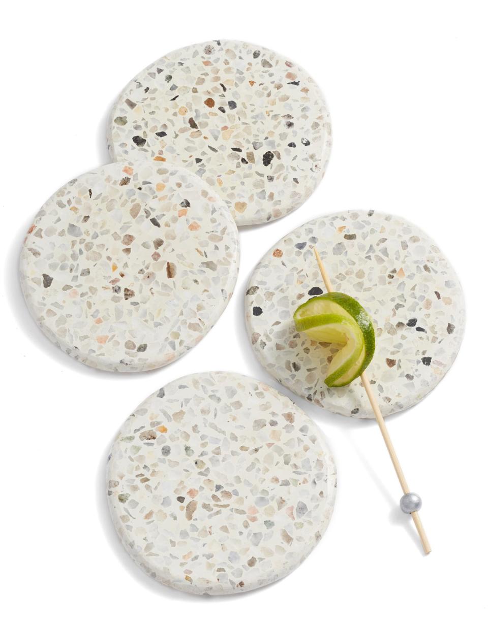 Round Terrazzo Marble Coasters