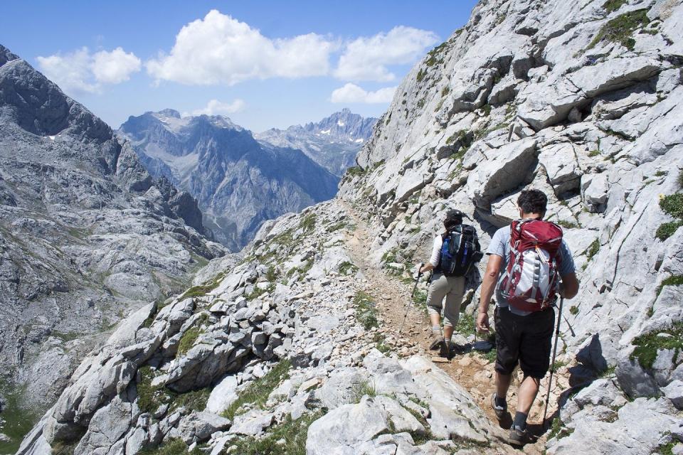 <p><a class="link " href="https://www.pura-aventura.com/spain/picos-de-europa/picos-de-europa-inn-to-inn-a-self-guided-walking-holiday" rel="nofollow noopener" target="_blank" data-ylk="slk:BOOK NOW;elm:context_link;itc:0;sec:content-canvas">BOOK NOW</a></p><p>Walk across flower-carpeted meadows, explore traditional local villages (tasting cider fresh from the barrel), and discover dramatic coastal footpaths in the Liebana Valley of the Picos de Europa – perfect for inquisitive, adventurous travellers. </p><p>During the eight-day self-guided walk, you'll also spend two days in the company of a Pura Aventura guide to take you to places you might not otherwise reach. Sample cheese at the Cangas market, tackle the winding narrow roads of the Hermida Gorge, and ride on the cable car at Fuente Dé, where, with a peak of 1,000 metres, there's Instagram photo opps aplenty. </p>